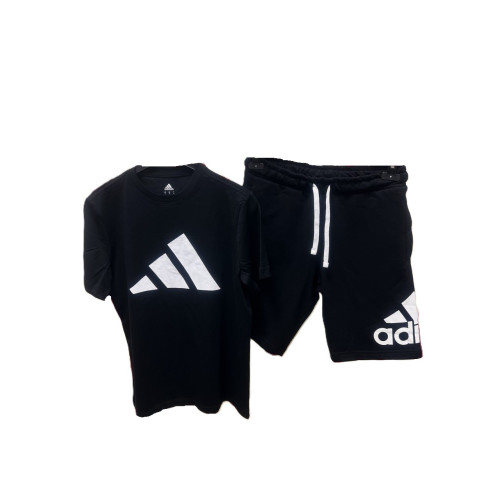 Мъжки спортен къс комплект Adidas Classic Big Logo Shorts + T-shirt Black