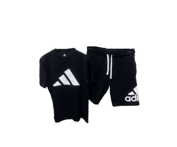Мъжки спортен къс комплект Adidas Classic Big Logo Shorts + T-shirt Black