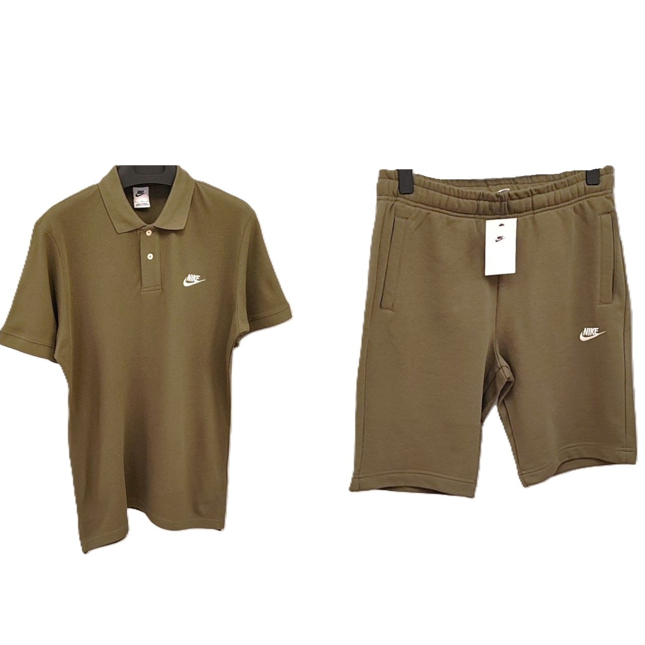 Мъжки спортен къс комплект Nike Classic Shorts + Polo T-shirt Green