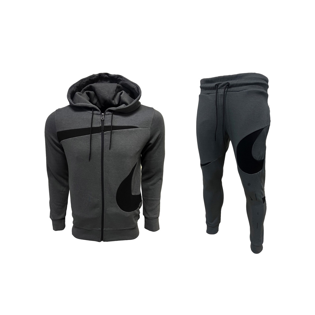 Nike Swoosh Tracksuit Dark Grey Black