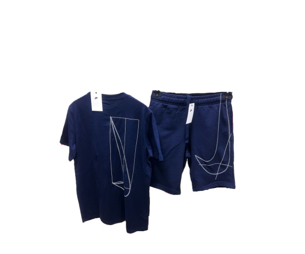 Мъжки спортен къс комплект Nike Performance Shorts + T-shirt Dark Blue