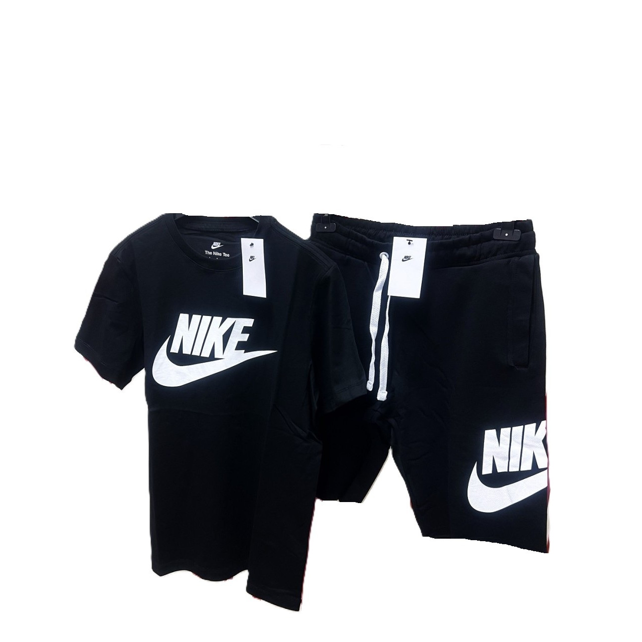 Мъжки спортен къс комплект Nike Classic Big Logo Shorts + T-shirt Black