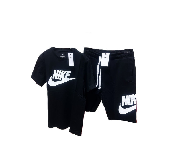 Мъжки спортен къс комплект Nike Classic Big Logo Shorts + T-shirt Black