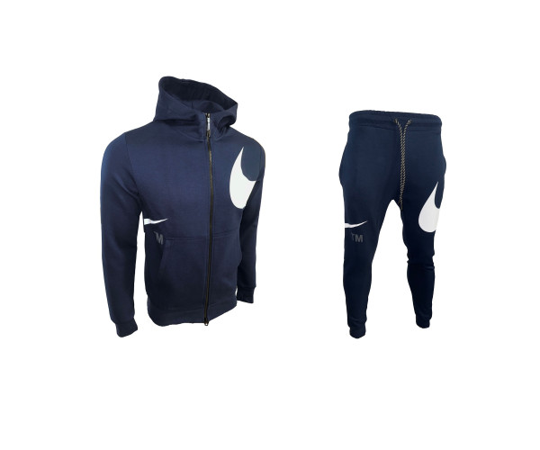 Мъжки спортен екип Nike Swoosh Tracksuit Dark Blue White