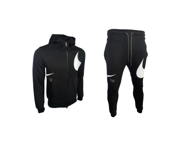 Мъжки спортен екип Nike Swoosh Tracksuit Black White