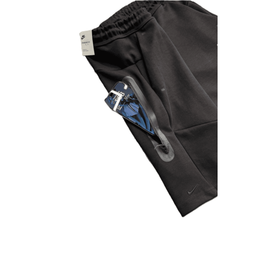 Мъжки спортен къс екип Nike Tech Fleece Shorts+T-shirt Black Light Grey