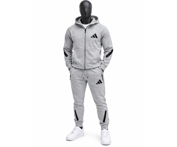 Мъжки спортен екип Adidas Tracksuit Grey Black