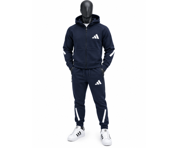 Мъжки спортен екип Adidas Tracksuit Dark Blue White
