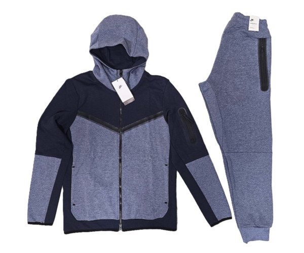  Мъжки спортен екип Nike Tracksuit Tech Fleece Grey Melanj Dark Blue