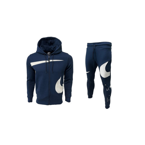 Мъжки спортен екип Nike Swoosh Tracksuit Dark Blue White