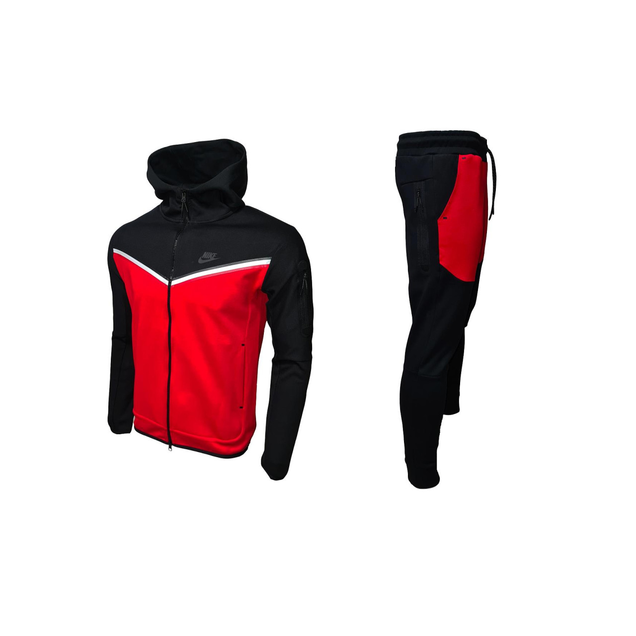  Nike Tracksuit Tech Fleece Black Red