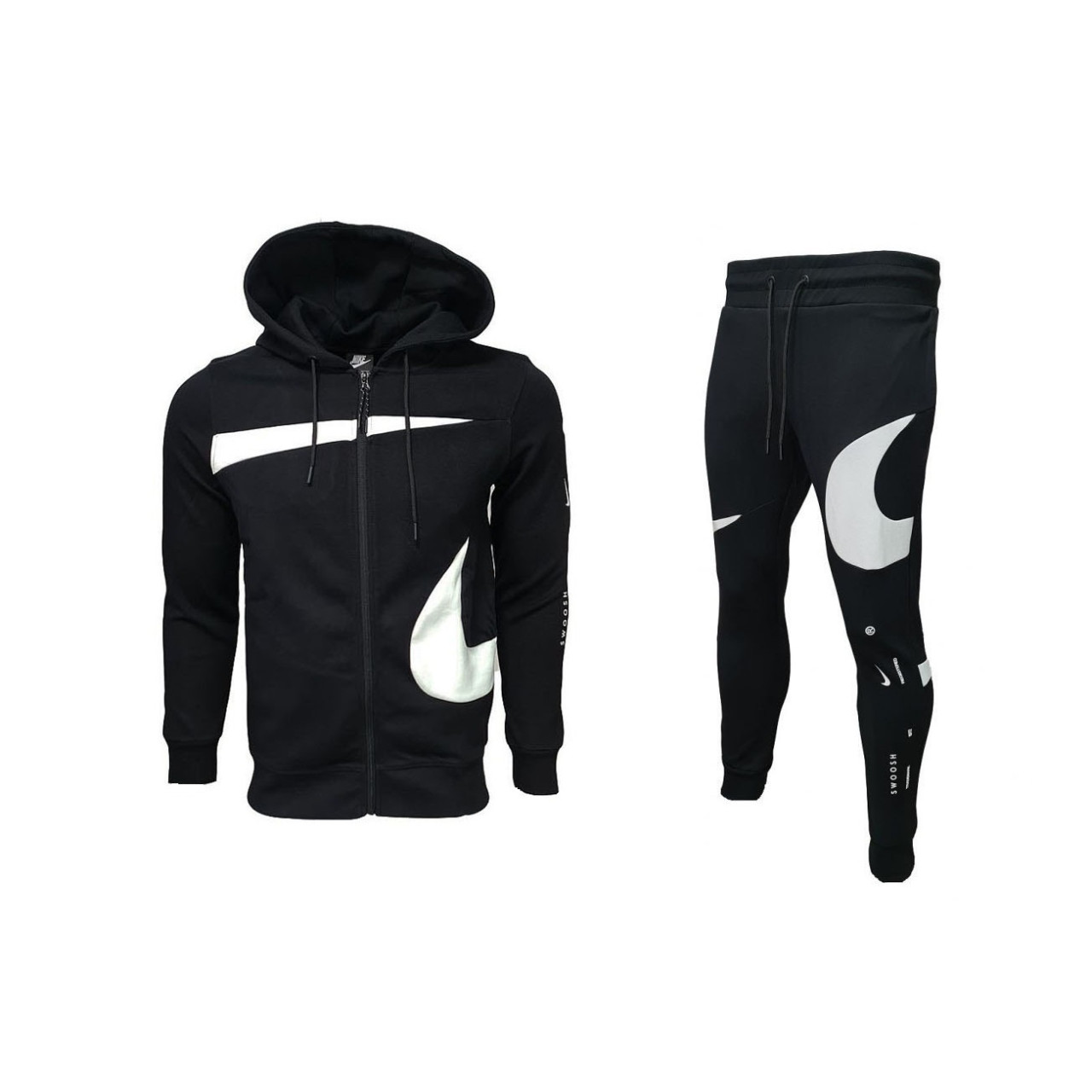 Nike Swoosh Tracksuit Black White