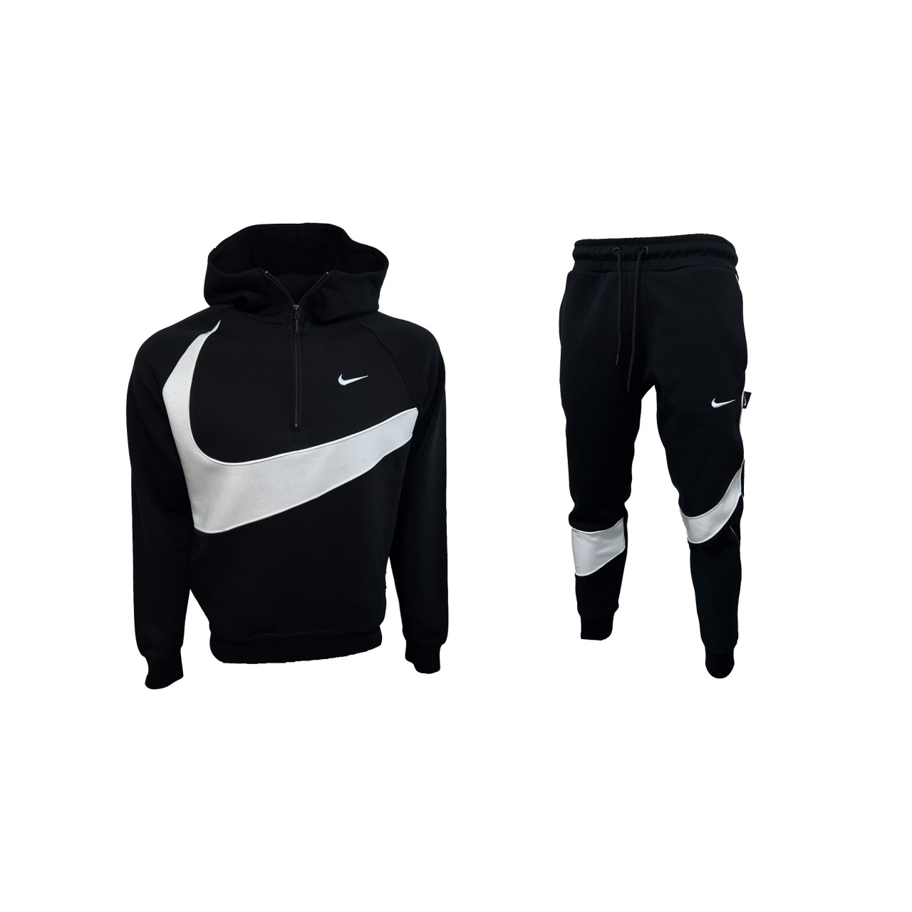 Nike Swoosh Tracksuit Black White