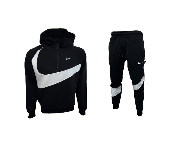 Nike Swoosh Tracksuit Black White