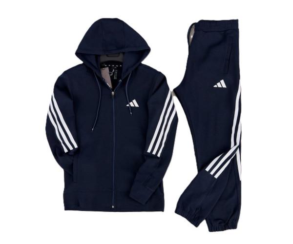 Мъжки спортен екип Adidas Tracksuit Dark Blue White