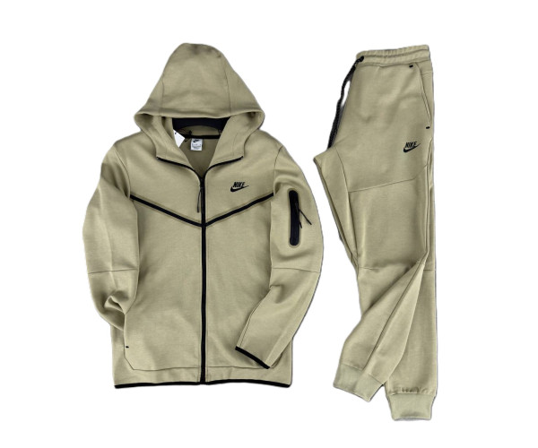  Мъжки спортен екип Nike Tracksuit Tech Fleece Green Beige New Model