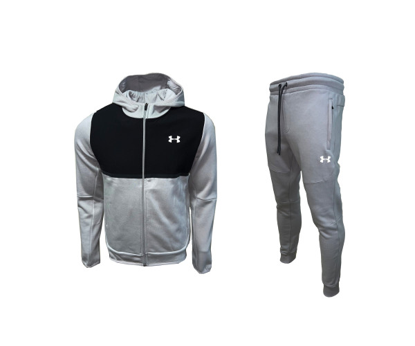 Мъжки екип ватиран памук Under Armour Winter Tracksuit Grey Black 
