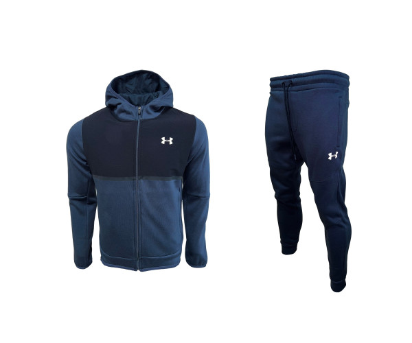 Мъжки екип ватиран памук Under Armour Winter Tracksuit Dark Blue Black 