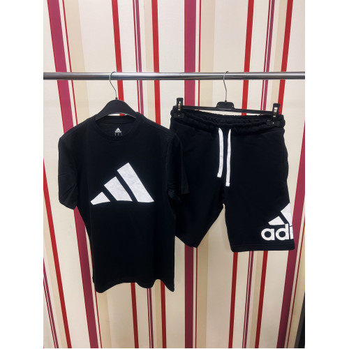 Мъжки спортен къс комплект Adidas Classic Big Logo Shorts + T-shirt Black