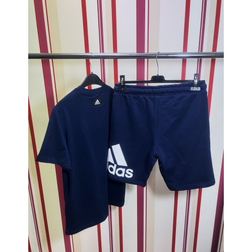 Мъжки спортен къс комплект Adidas Classic Big Logo Shorts + T-shirt Dark blue