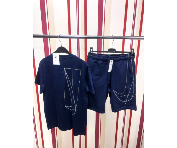 Мъжки спортен къс комплект Nike Performance Shorts + T-shirt Dark Blue