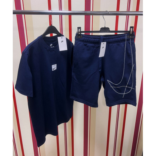 Мъжки спортен къс комплект Nike Performance Shorts + T-shirt Dark Blue