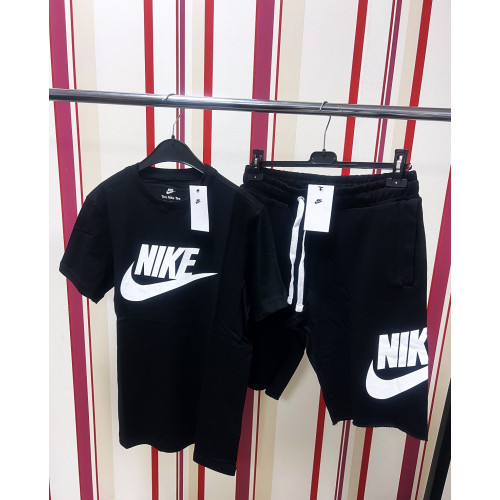 Мъжки спортен къс комплект Nike Classic Big Logo Shorts + T-shirt Black