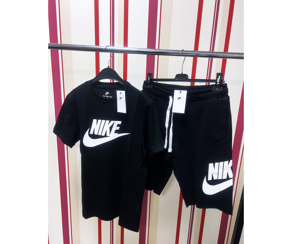 Мъжки спортен къс комплект Nike Classic Big Logo Shorts + T-shirt Black