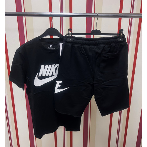 Мъжки спортен къс комплект Nike Classic Big Logo Shorts + T-shirt Black