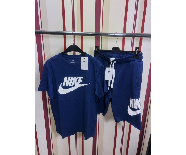 Мъжки спортен къс комплект Nike Classic Big Logo Shorts + T-shirt Parliament Blue