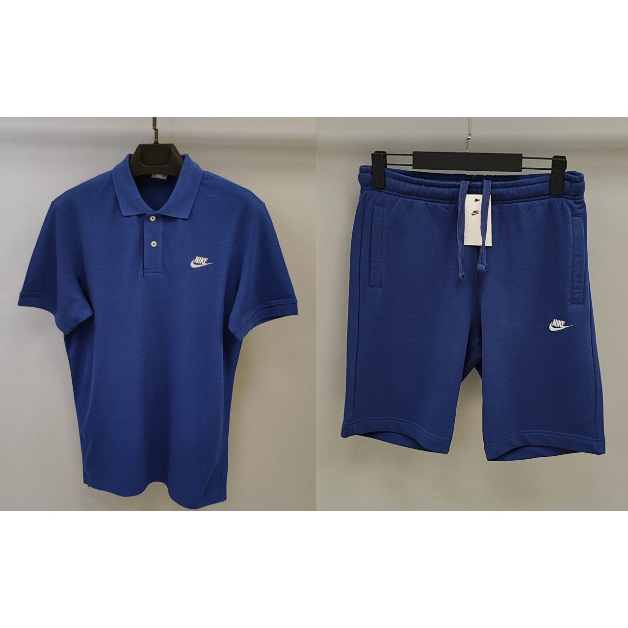 Мъжки спортен къс комплект Nike Classic Shorts + Polo T-shirt Parliament Blue