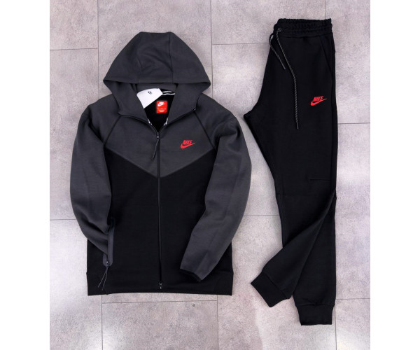  Мъжки спортен екип Nike Tracksuit Tech Fleece Black Dark Grey New Model