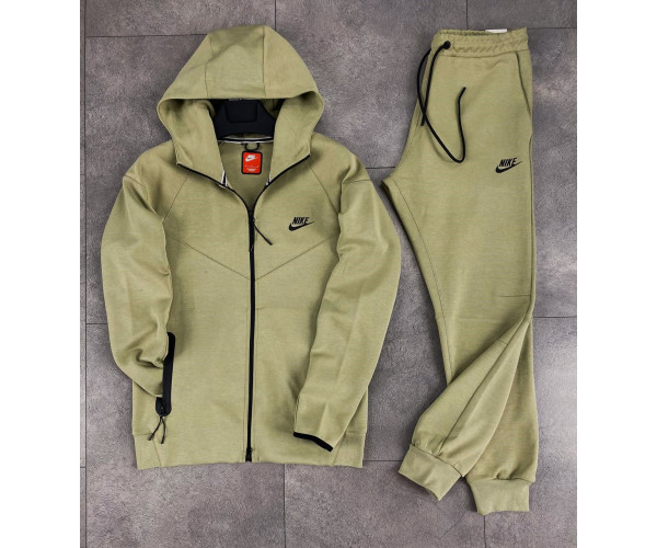  Мъжки спортен екип Nike Tracksuit Tech Fleece Green Beige