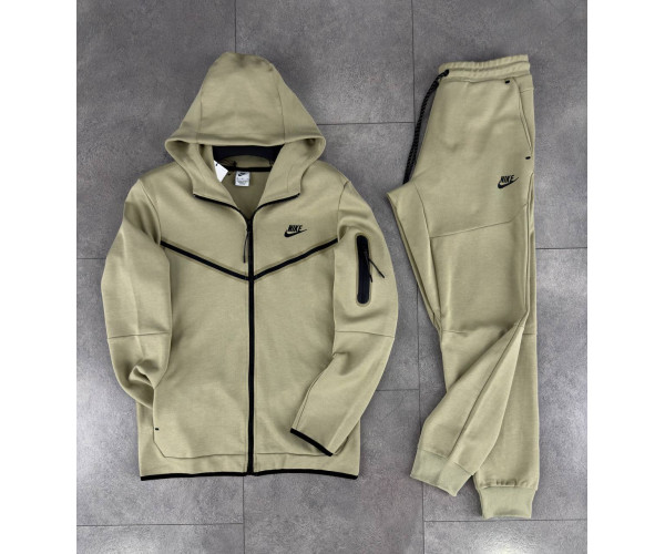  Мъжки спортен екип Nike Tracksuit Tech Fleece Green Beige New Model