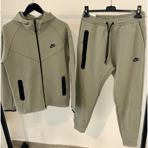  Мъжки спортен екип Nike Tracksuit Tech Fleece Green Beige