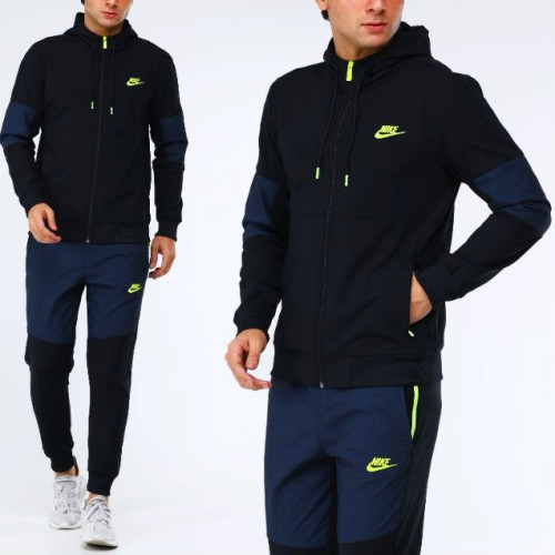 Мъжки екип Nike Tracksuit  Dark Blue Electric Green
