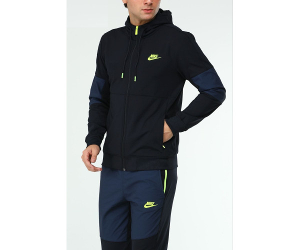 Мъжки екип Nike Tracksuit  Dark Blue Electric Green